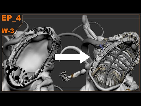 ZBRUSH time-lapse SCULPTING CREATURE EP_4