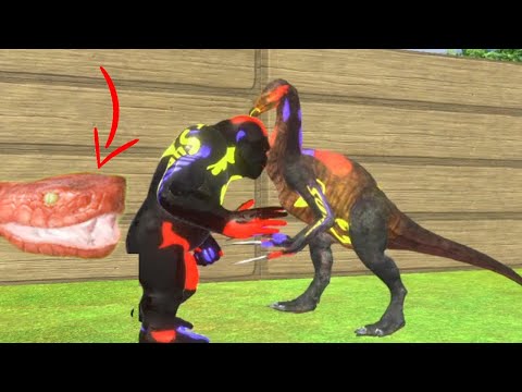 RED Team VS Mutant T Rex Team DEATH RUN T REX Batman Animal revolt battle simulator #arbs