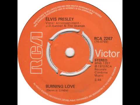 UK New Entry 1972 (189) Elvis Presley - Burning Love