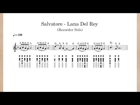 Recorder Tutorial: Salvatore - Lana Del Rey (+PDF)