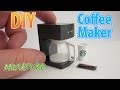 DIY Realistic Miniature Coffee Maker DollHouse No Polymer Clay