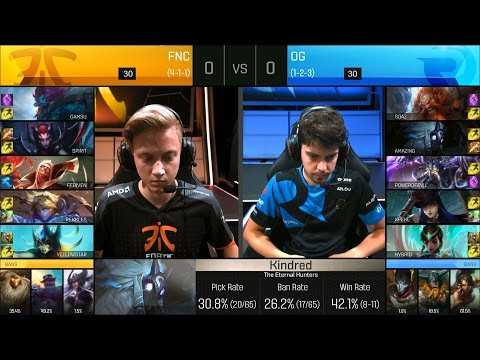 FNC vs OG Game 1 Highlights - FNATIC vs ORIGEN EU LCS Week 4 Summer 2016
