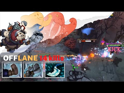 Tusk offlane 14 kills | AodDota2 | Highlights |