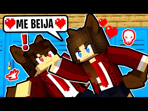 BEIJEI uma MENINA LOBO em uma ESCOLA SÓ DE LOBOS no Minecraft #3