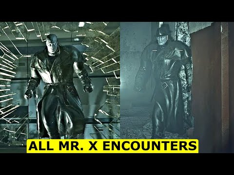 Resident Evil 2 Remake - All Mr. X Encounters\Battles [4k] No Commentary
