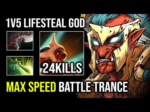 WTF Max Speed Battle Trance 1v5 Run At Them Hard Carry Troll Warlord Dota 2