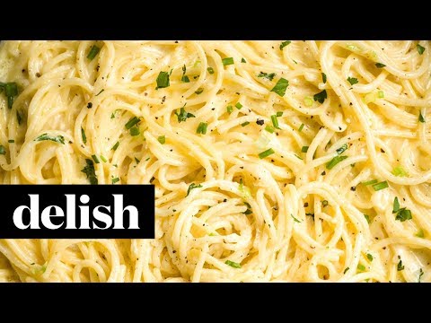 Creamy Three-Cheese Spaghetti | Delish