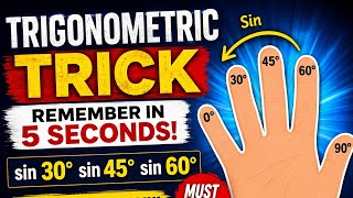 Trigonometric Trick for finding sin 30 sin 45 sin 60 sin 0 sin 90