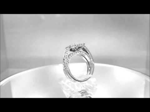 14K WHITE GOLD CUSHION CUT DIAMOND ENGAGEMENT RING AND BAND BEZEL SET 1.76CTW - KNR INC - 283.1