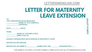 Maternity Leave Extension Letter – Maternity Leave Application