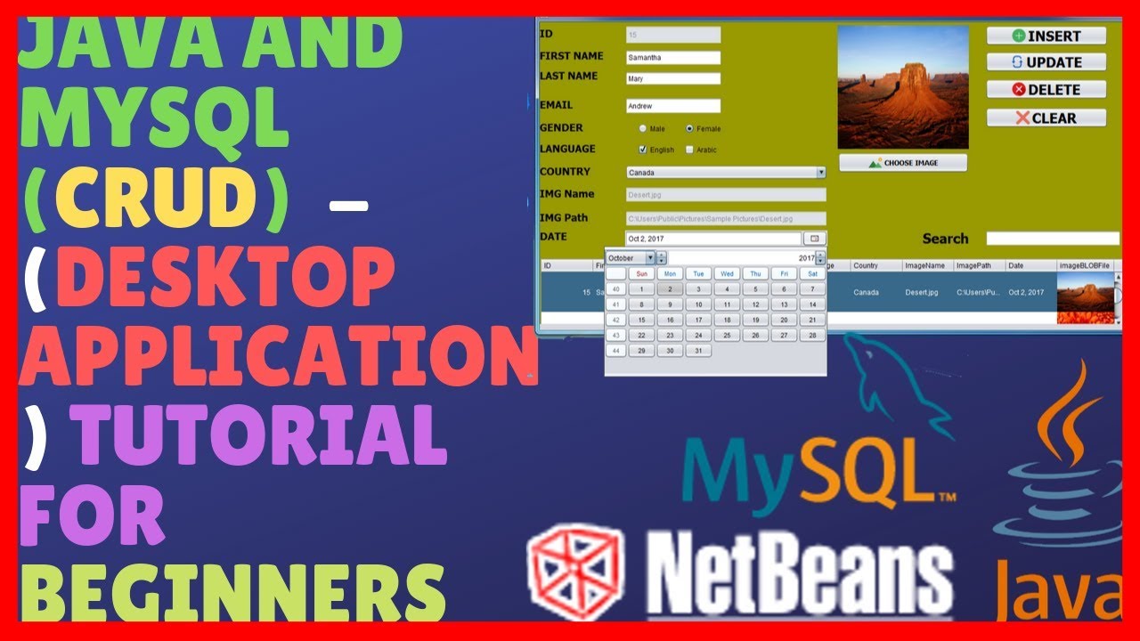 JAVA And MySQL (CRUD) - GUI Project [Complete - Step By Step Tutorial] For Beginners - NetBeans IDE