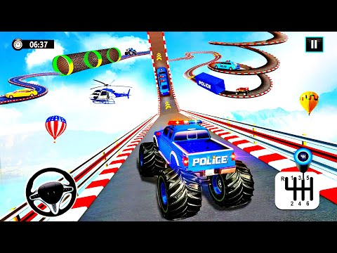 US Police Limo Ramp Car Stunts - Police Car Games - Mega Ramp Police Limo Car | Simulator Car Games