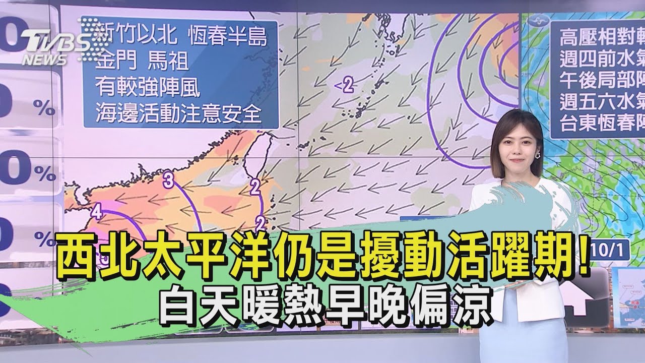 西北太平洋仍是擾動活躍期!白天暖熱早晚偏涼