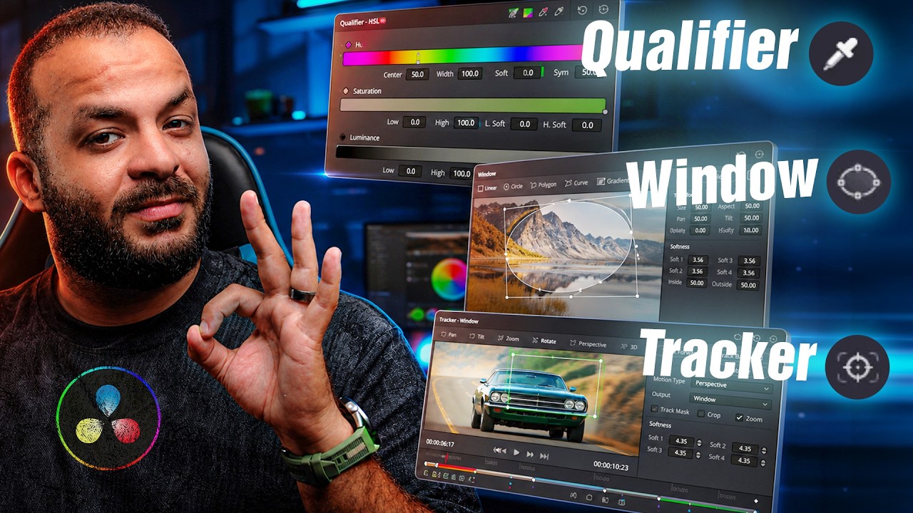 أقوى 3 أدوات للتلوين والعزل والتتبع في DaVinci Resolve | الجزء الثاني