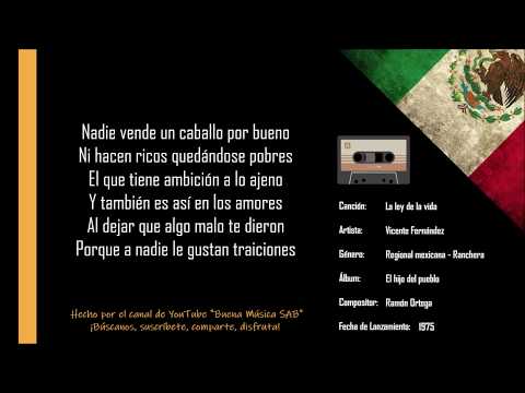 Vicente Fernández - La ley de la vida (letra) HD