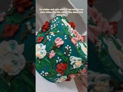 Floral Cake#cake #cakedecorating #cakedesign #cakes #shortvideo #sweets #sweet #cakeideas #cakeart