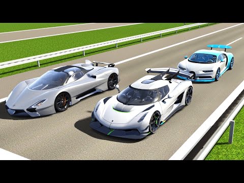 Koenigsegg Jesko vs SCC Tuatara vs Bugatti Chiron - Autobahn Speed Challenge