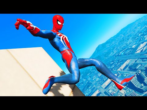 GTA 5 - Spiderman Falling off Highest Buildings - GTA 5 Funny Moments, Fails, Ragdolls, Gameplay #2