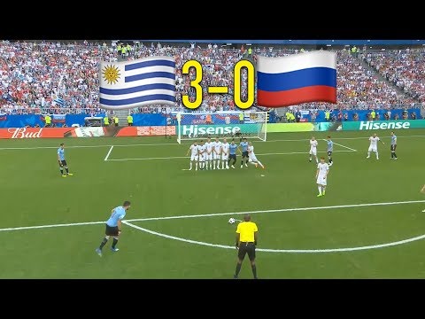 Luis Suarez Free Kick Goal URUGUAY vs RUSSIA (3-0)