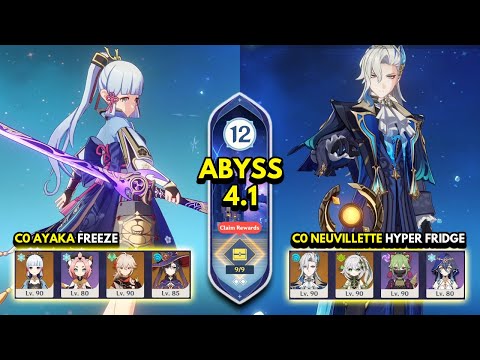 C0 Ayaka Freeze & C0 Neuvillette Hyper Fridge | Spiral Abyss 4.1 Floor 12 9 Stars Genshin Impact 4.1