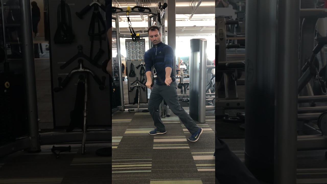 3. Split Stance Chop (Side View)