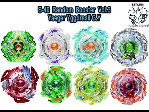 All boosters from B-49 Beyblade Burst R.B Volume 3 Yaeger Yggdrasil Gravity Yielding G Y