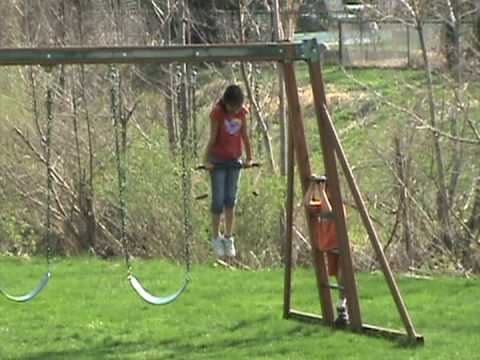 Shreena Pujan playing in the backyard at our home
