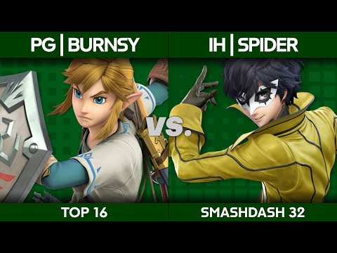 SmashDash 32 - PG | Burnsy (Link) v IH | Spider (King Dedede/Joker) - Winners Quarters