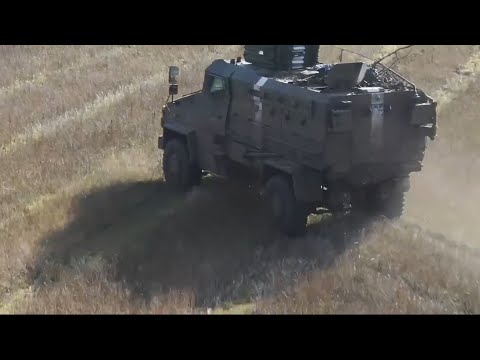 Kirpi Hitting a mine by a Ukrainian Kirpi armored vehicle
