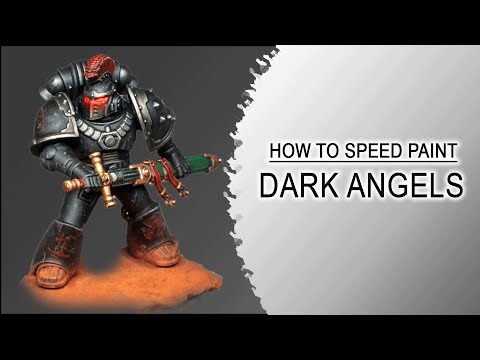 Speed Painting Dark Angels Armor – Horus Heresy + Red glowing Eyes
