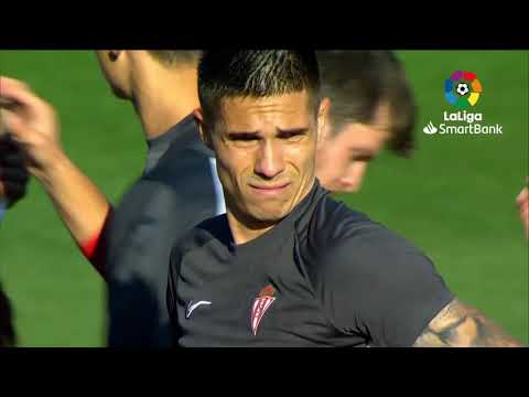 Calentamiento AD Alcorcón vs Real Sporting