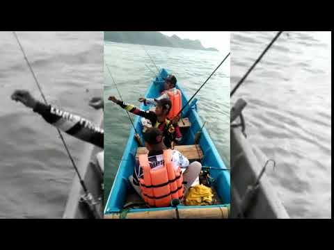 MANCING IKAN DI LAUT | Strike Baby Giti | Nusakambangan Beach