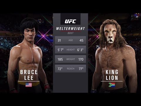 🐉Bruce Lee vs. 🦁King Lion (EA Sports UFC 2) - Crazy UFC 👊🤪