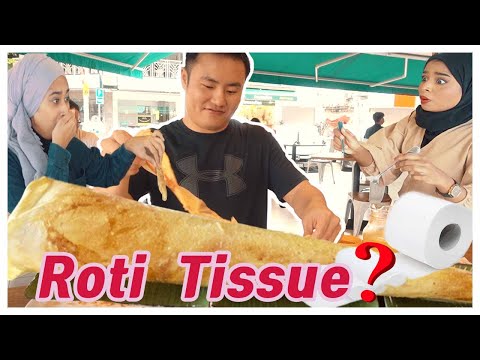 Korean Trying Malaysian Breakfast Roti Canai, Roti Tissue and Dahl Mukbang in Malaysia KL