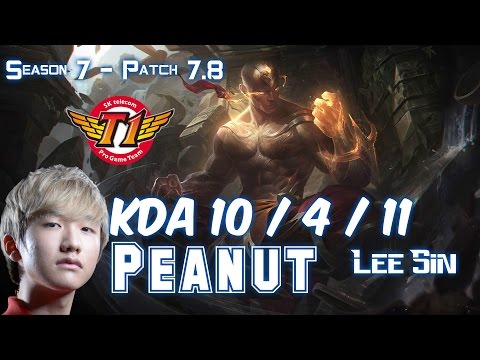 SKT T1 Peanut LEE SIN vs GRAVES Jungle - Patch 7.8 KR Ranked