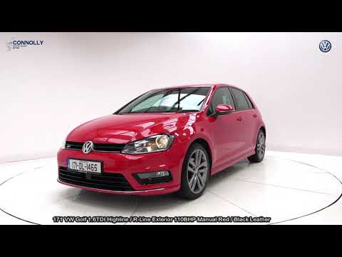CMG VW SLIGO: 171DL1465 VW Golf 1.6TDI Highline / R-Line Exterior 110BHP Manual Red / Black Leather