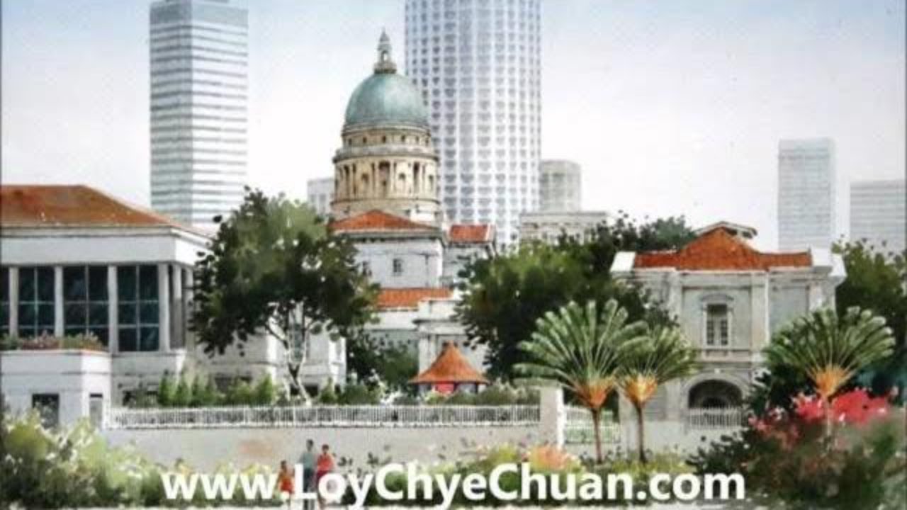 Watercolour Painting of Singapore Scenes, Loy Chye Chuan
