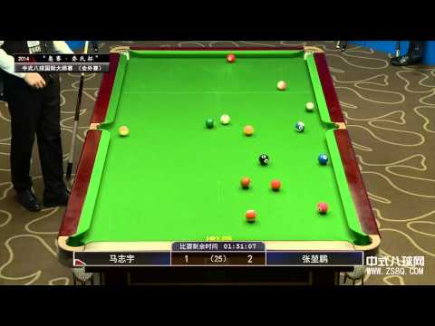 Ma Zhiyu 马志宇 vs Zhang Kun Peng 张堃鹏01 | Chinese 8-ball International Masters 2014 乔氏杯 中式八球国际大师赛