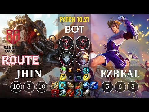SB Route Jhin vs Ezreal Bot - KR Patch 10.21