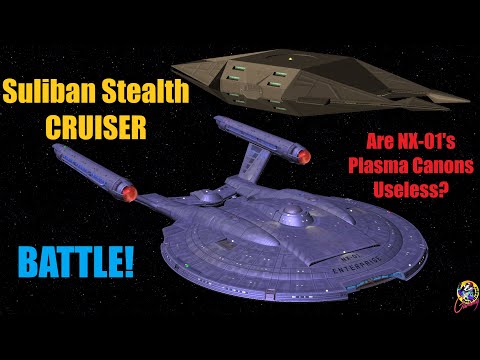 Suliban Stealth Cruiser VS NX-01 Plasma Cannon  - Star Trek Starship Battles