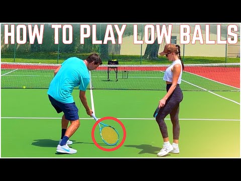 Teaching Anna How to Play Low Balls in Tennis (Slice & Sidespin) thumbnail