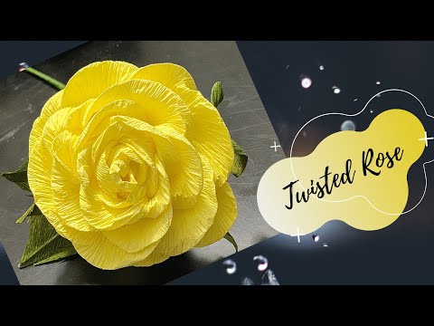 Crepe Paper Twisted Rose ||  Easy Paper flower