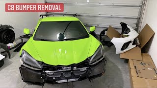 C8 Corvette Front Bumper Removal How To ( WRAP AND EXHAUST SERIES PT. 10 )