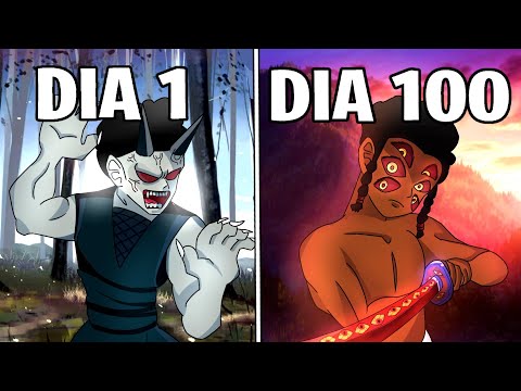 Eu Sobrevivi 100 dias como ONI de Demon Slayer no Minecraft