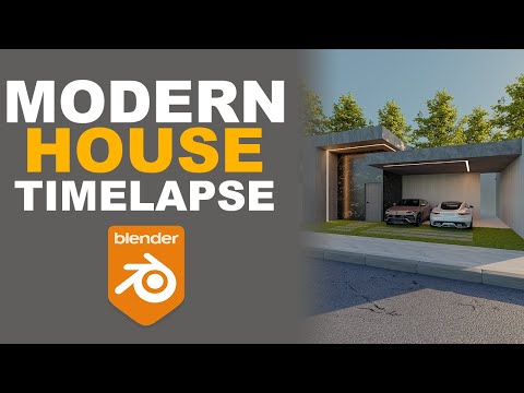 Timelapse Archviz #4 | CGI - MODERN HOUSE - BLENDER 3.2.1