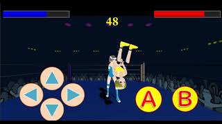 Fighting action game  "Fighting Girls"   Skyblue VS Yellow
