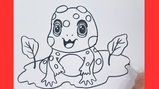 HOW TO DRAW KAWAII FROG FOR BEGINNERS