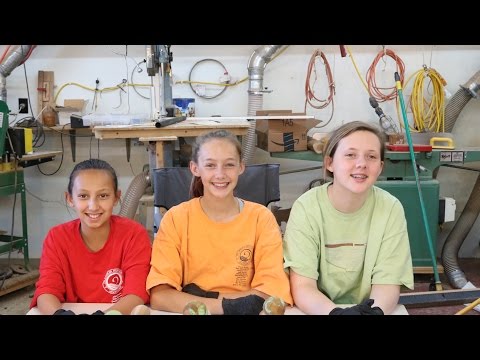 Kids and Woodturning:   wyomingwoodturner and granddaughters