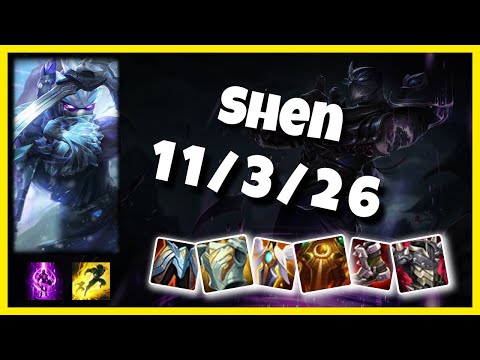 Shen Top 10.24 Challenger Gameplay S11 (11/3/26) - EU