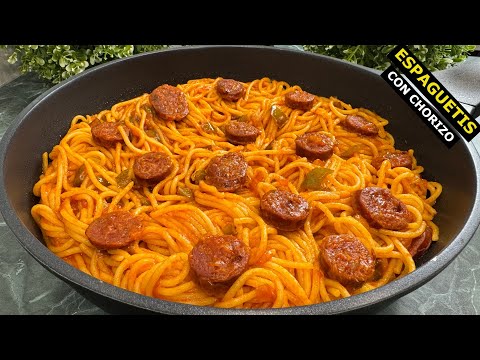 Espaguetis con Chorizo y Tomate 😋 ¡RECETA MUY FÁCIL! 💥💥 BRUTAL